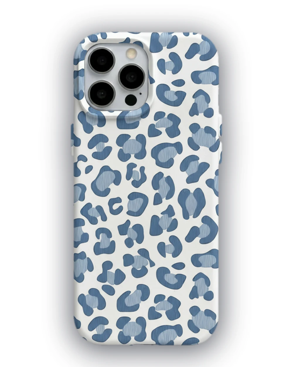 Mavi Leopar Dokulu telefon kılıfı