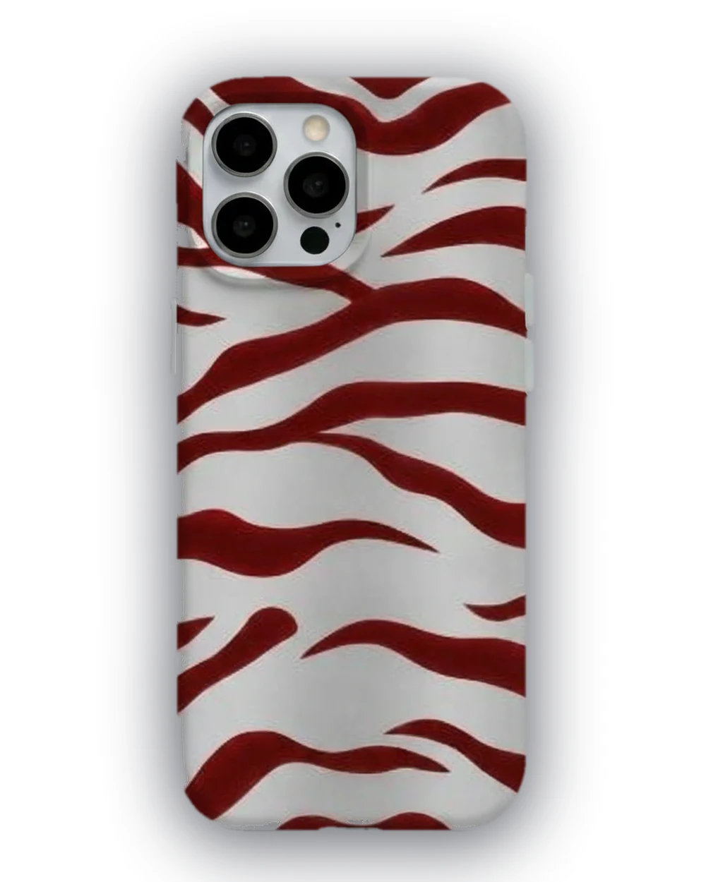 Gümüş Kırmızı Zebra telefon kılıfı